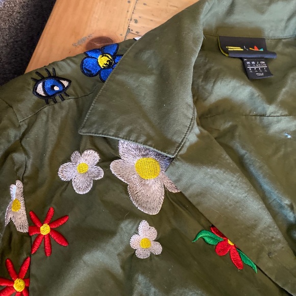 Adidas X Pharrell Williams camp embroidered cotton button up shirt - Picture 11 of 16